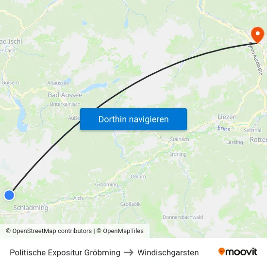 Politische Expositur Gröbming to Windischgarsten map