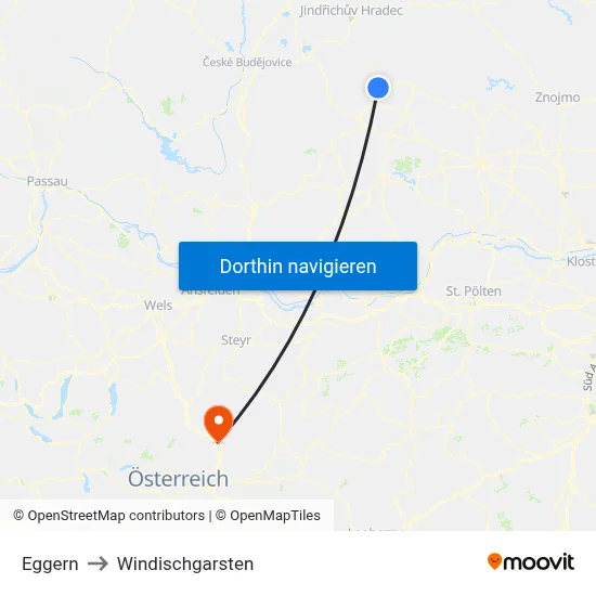 Eggern to Windischgarsten map