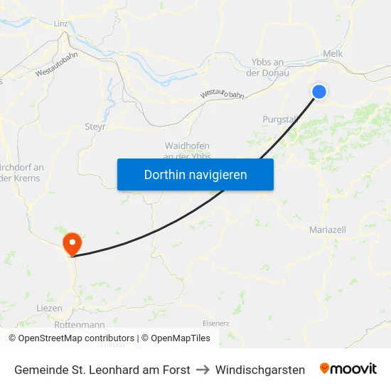 Gemeinde St. Leonhard am Forst to Windischgarsten map