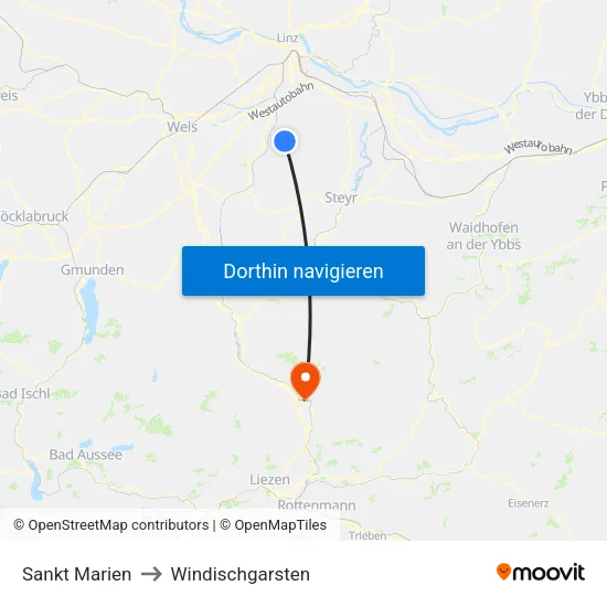 Sankt Marien to Windischgarsten map