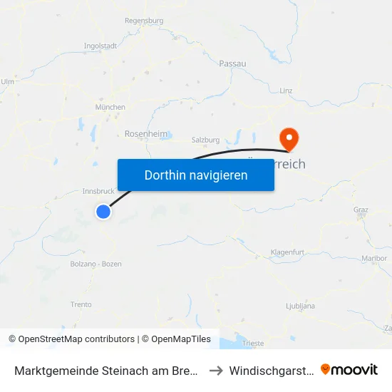 Marktgemeinde Steinach am Brenner to Windischgarsten map