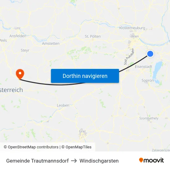 Gemeinde Trautmannsdorf to Windischgarsten map