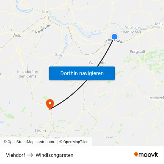 Viehdorf to Windischgarsten map