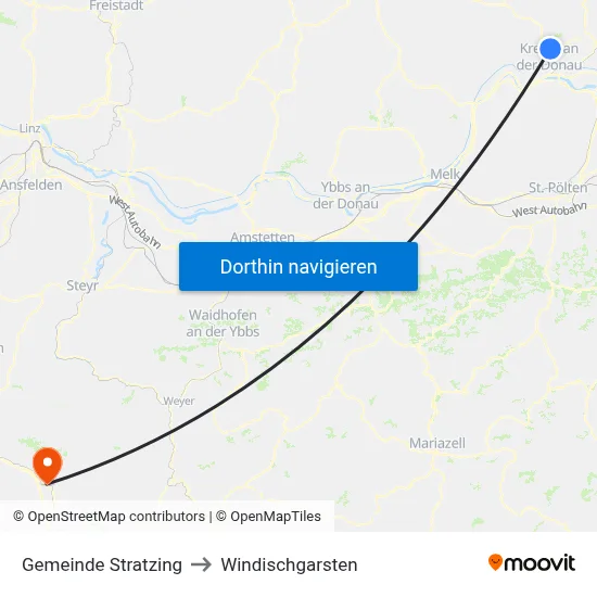 Gemeinde Stratzing to Windischgarsten map