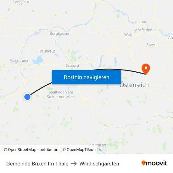 Gemeinde Brixen Im Thale to Windischgarsten map