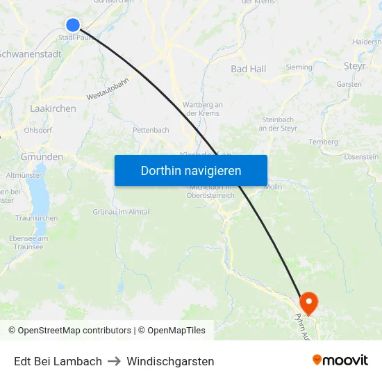 Edt Bei Lambach to Windischgarsten map