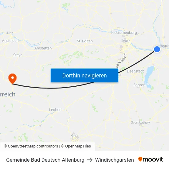 Gemeinde Bad Deutsch-Altenburg to Windischgarsten map