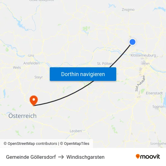 Gemeinde Göllersdorf to Windischgarsten map