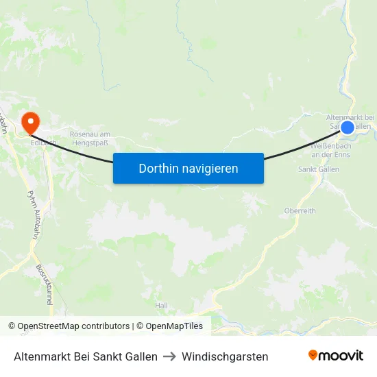 Altenmarkt Bei Sankt Gallen to Windischgarsten map