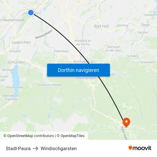 Stadl-Paura to Windischgarsten map