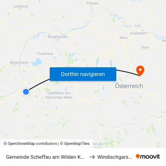 Gemeinde Scheffau am Wilden Kaiser to Windischgarsten map