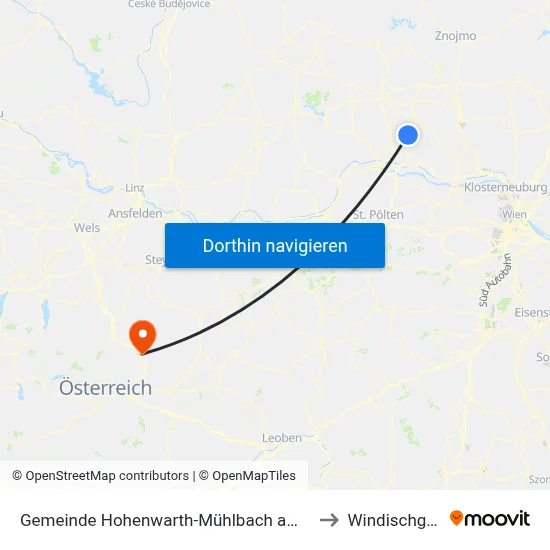 Gemeinde Hohenwarth-Mühlbach am Manhartsberg to Windischgarsten map
