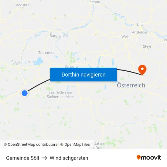 Gemeinde Söll to Windischgarsten map