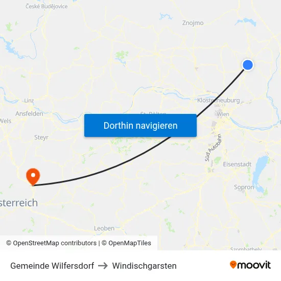 Gemeinde Wilfersdorf to Windischgarsten map
