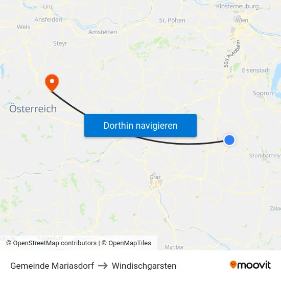 Gemeinde Mariasdorf to Windischgarsten map