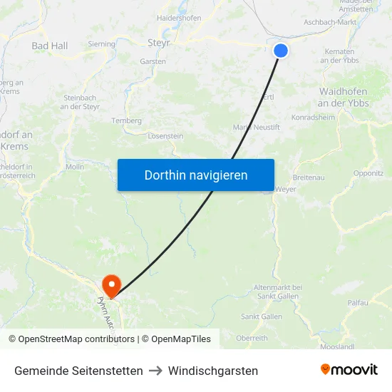 Gemeinde Seitenstetten to Windischgarsten map