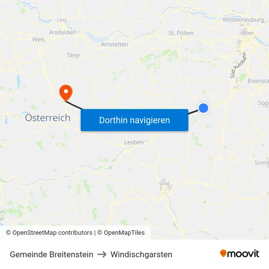 Gemeinde Breitenstein to Windischgarsten map