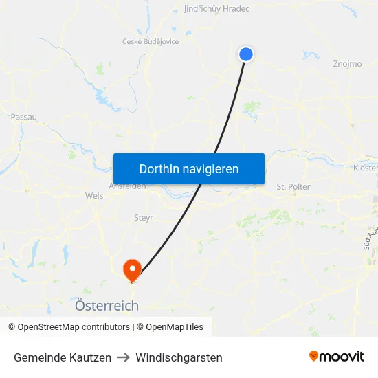 Gemeinde Kautzen to Windischgarsten map