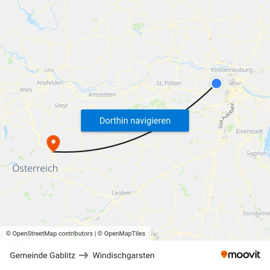 Gemeinde Gablitz to Windischgarsten map