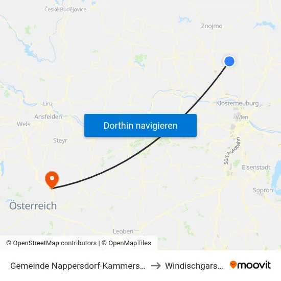 Gemeinde Nappersdorf-Kammersdorf to Windischgarsten map
