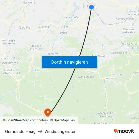 Gemeinde Haag to Windischgarsten map