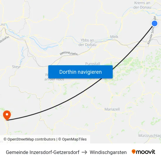 Gemeinde Inzersdorf-Getzersdorf to Windischgarsten map