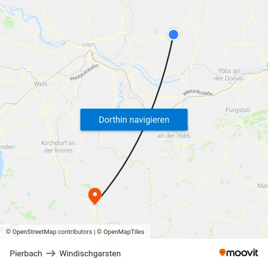 Pierbach to Windischgarsten map