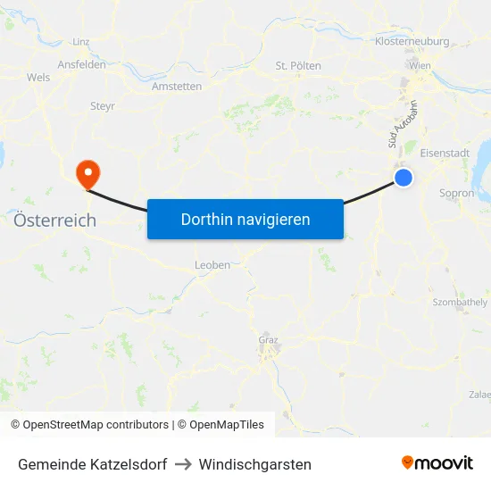 Gemeinde Katzelsdorf to Windischgarsten map