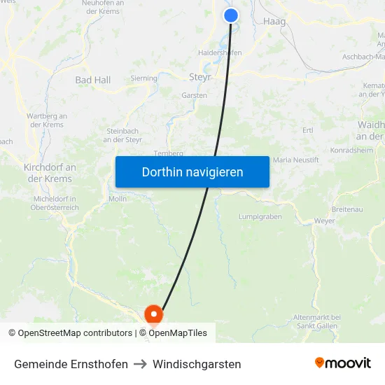 Gemeinde Ernsthofen to Windischgarsten map