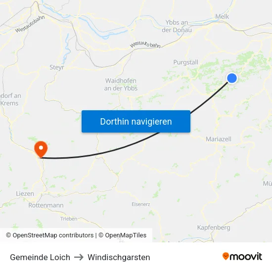 Gemeinde Loich to Windischgarsten map