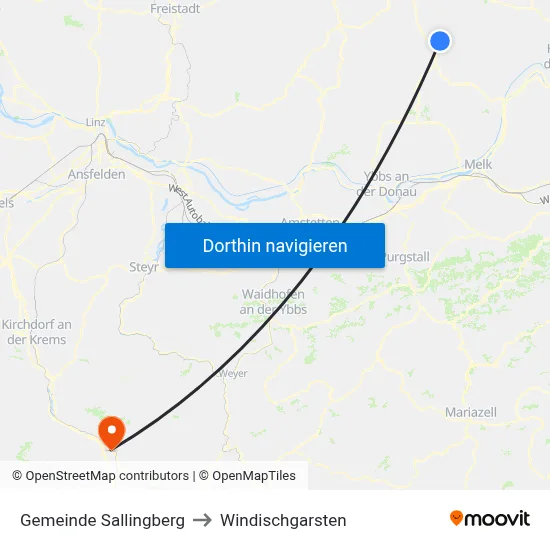 Gemeinde Sallingberg to Windischgarsten map