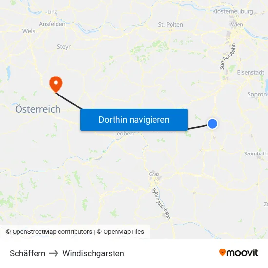 Schäffern to Windischgarsten map