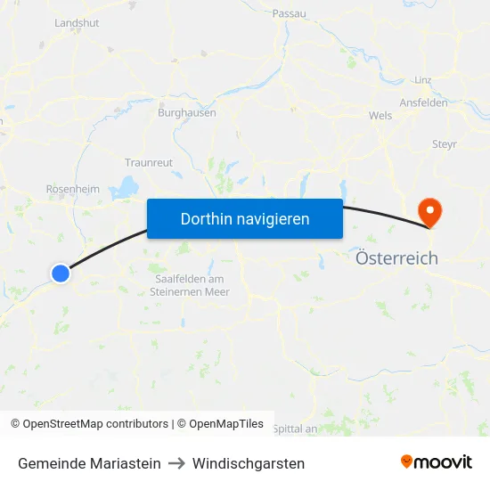 Gemeinde Mariastein to Windischgarsten map