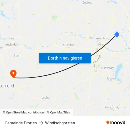 Gemeinde Prottes to Windischgarsten map