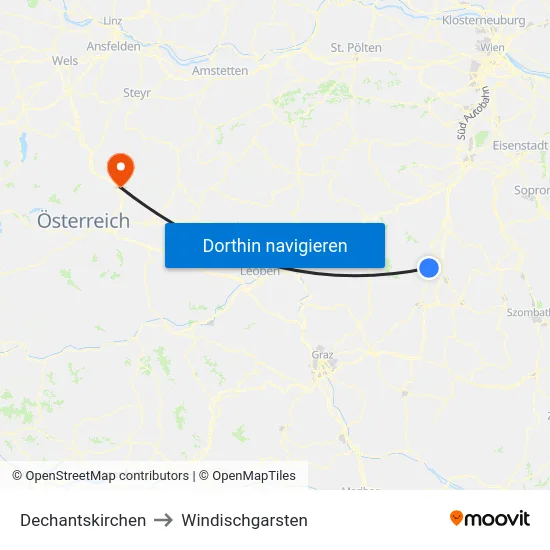 Dechantskirchen to Windischgarsten map