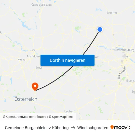 Gemeinde Burgschleinitz-Kühnring to Windischgarsten map