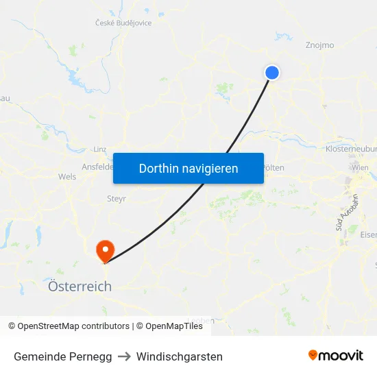 Gemeinde Pernegg to Windischgarsten map