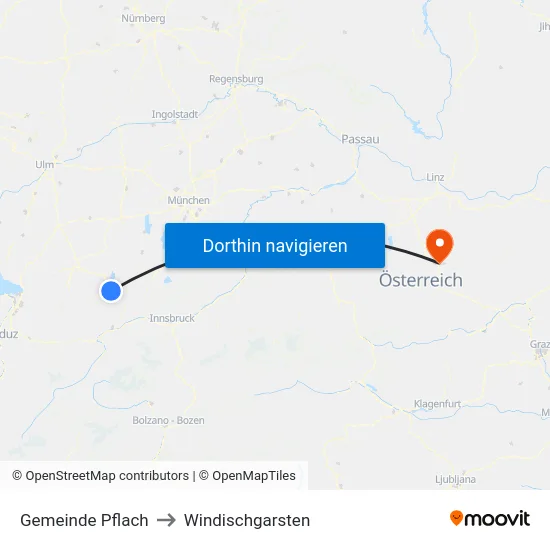 Gemeinde Pflach to Windischgarsten map