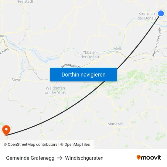 Gemeinde Grafenegg to Windischgarsten map
