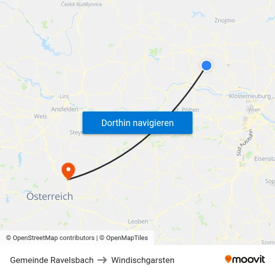 Gemeinde Ravelsbach to Windischgarsten map