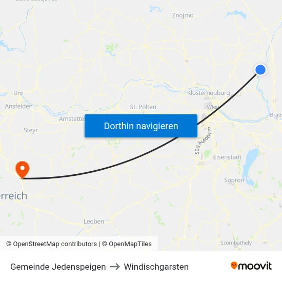 Gemeinde Jedenspeigen to Windischgarsten map