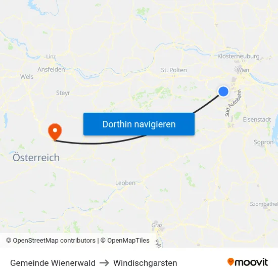 Gemeinde Wienerwald to Windischgarsten map