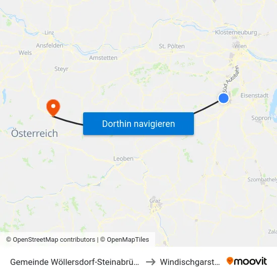 Gemeinde Wöllersdorf-Steinabrückl to Windischgarsten map