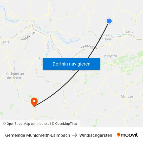 Gemeinde Münichreith-Laimbach to Windischgarsten map