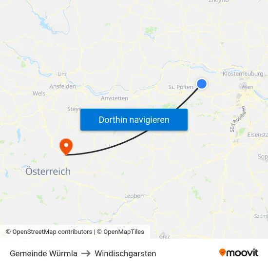 Gemeinde Würmla to Windischgarsten map