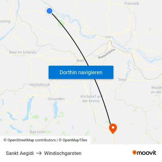 Sankt Aegidi to Windischgarsten map