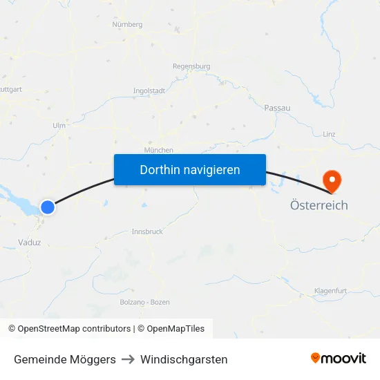 Gemeinde Möggers to Windischgarsten map