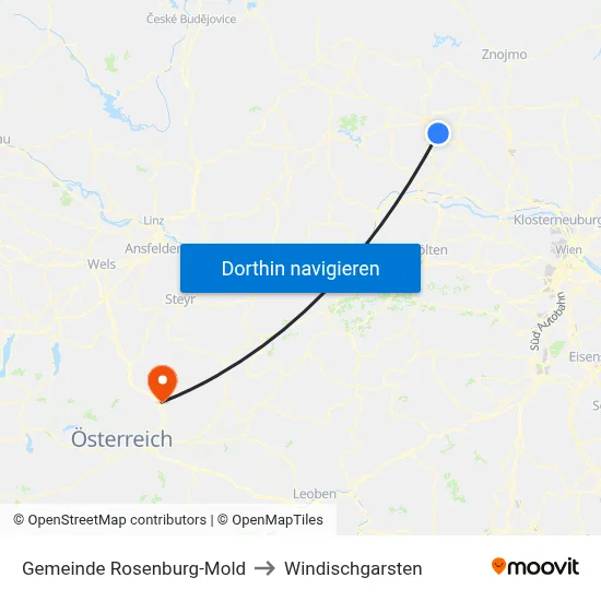 Gemeinde Rosenburg-Mold to Windischgarsten map