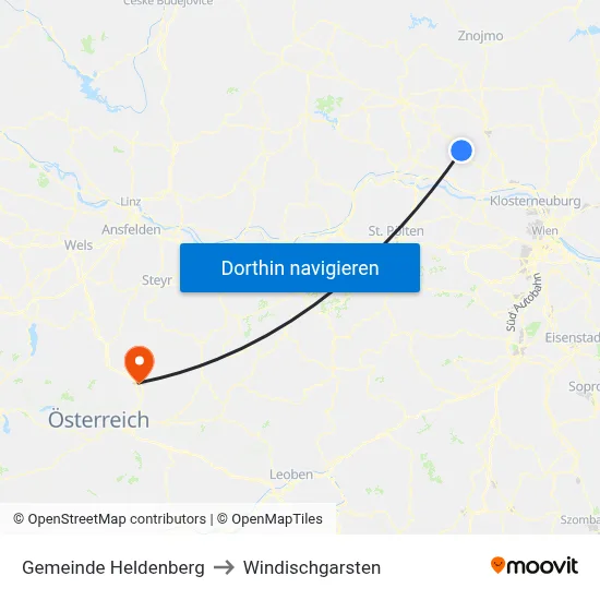 Gemeinde Heldenberg to Windischgarsten map