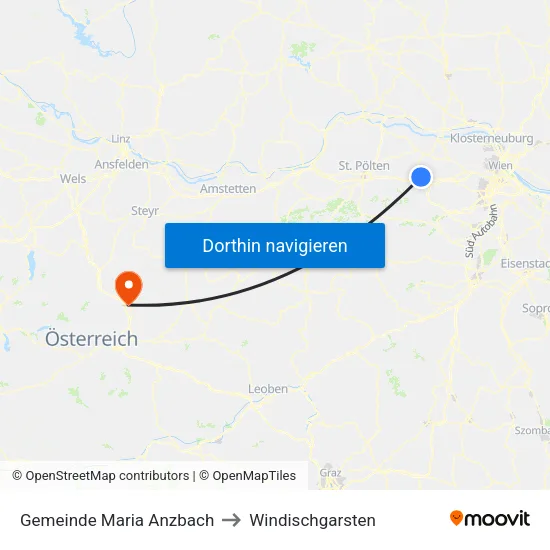 Gemeinde Maria Anzbach to Windischgarsten map
